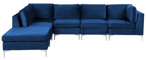 Rohová sedací souprava s taburetkou Eldridge (pařížská modrá) (P). 1078805