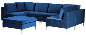 Rohová sedací souprava s taburetkou U Eldridge (modrá). 1078810