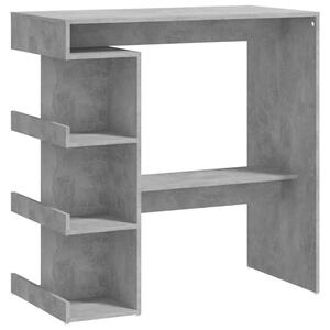 Barový stůl s úložným regálem šedý 100x50x101,5 cm dřevotříska