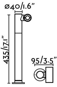 SPY-2 sloupková lampa, tmavě šedá - FARO