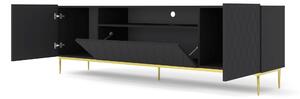 BIM TV stolek Diuna 193 cm, černý mat + zlatá