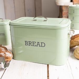 Kovový box na pečivo Bread Sage green