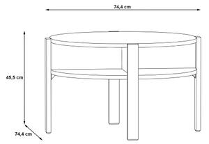 Konferenční stolek RINO 75 cm černá