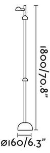 BROT 1800 sloupková lampa, černá - FARO