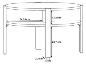 Konferenční stolek RINO 75 cm hnědá