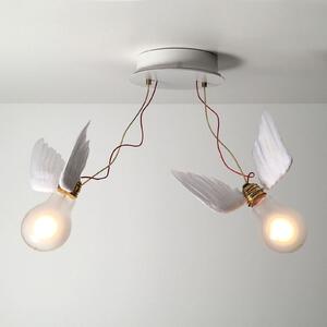 Stropní Lampa Ingo Maurer, Lucellino Doppio, stmívatelné, Bílá, Obývací pokoj, Design