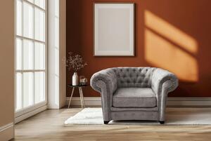 KŘESLO CHESTERFIELD, textil, kompozitní dřevo, šedá Livetastic - Online Only křesla & taburety, Online Only