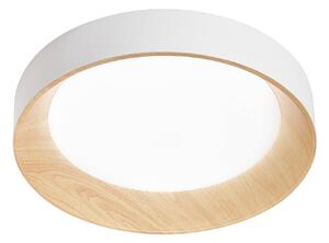 Luce Ambiente Design LED stropní svítidlo Arka, Ø 50 cm, bílá/dřevěný vzhled, kov,, Bílá / opál, Obývací pokoj / jídelna, kov, Moderní