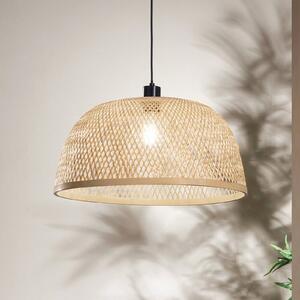 Luce Ambiente Design Závěsné světlo Bamboo, hnědé, Ø 48 cm, bambus, stmívatelný, Hnědá / rez, Obývací pokoj / jídelna, Bambus