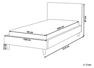Jednolůžková postel 200 x 90 cm Ferdinand (šedá) (s roštem). 1078891