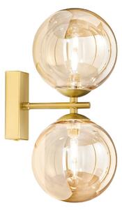 Luce Ambiente Design Nástěnné světlo HONEY, výška 34 cm, mosazná/krémová barva, 2 žárovky, stmívatelný, Mosaz / zlato, Obývací pokoj / jídelna, kov