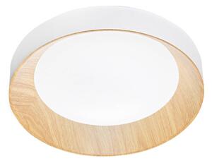 Luce Ambiente Design LED stropní svítidlo Arka, Ø 40 cm, bílá/dřevěný vzhled, kov,, Bílá / opál, Obývací pokoj / jídelna, kov, Moderní