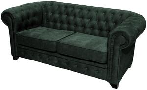 POHOVKA CHESTERFIELD, dřevo, textil, kompozitní dřevo, tmavě zelená Livetastic - Pohovky, Online Only
