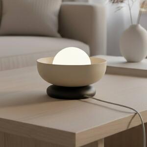 EMIBIG LIGHTING Stolní lampa Ozzy LN1, béžová, ocel/sklo, výška 13 cm, G9, Krémová / jantar, Obývací pokoj / jídelna, kov, Moderní