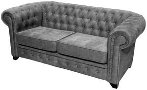 POHOVKA CHESTERFIELD, dřevo, textil, kompozitní dřevo, šedá Livetastic - Pohovky, Online Only
