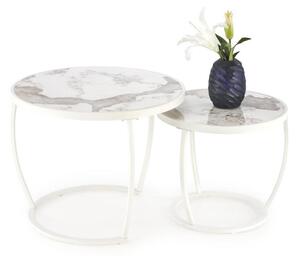 SADA 2x Konferenční stolek AURORO 62/47 cm béžová/bílá