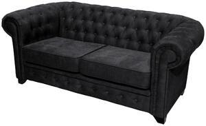 POHOVKA CHESTERFIELD, dřevo, textil, kompozitní dřevo, černá Livetastic - Pohovky, Online Only