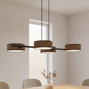 EMIBIG LIGHTING Závěsné světlo Drumz 4, hnědé, látka/ocel, délka 80 cm, E14, stmívatelný, Hnědá / rez, Obývací pokoj / jídelna, kov, Moderní