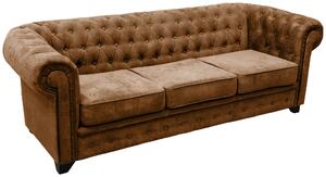 POHOVKA CHESTERFIELD, dřevo, textil, kompozitní dřevo, koňaková Livetastic - Pohovky, Online Only
