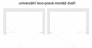 ALFA-V LINE Chrom 80 Grape Sprchové dveře jednokřídlé s pevnou stěnou v rovině (65+20)