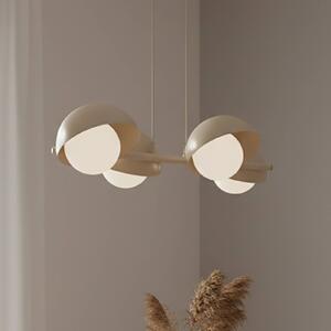 EMIBIG LIGHTING Závěsné světlo Boom 4, béžové, sklo/ocel, délka 60 cm, stmívatelný, Krémová / jantar, Obývací pokoj / jídelna, Sklo, Moderní