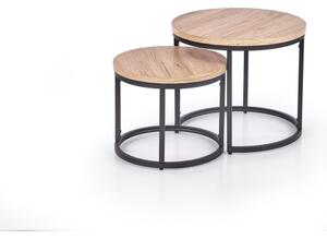 SADA 2x Konferenční stolek JENO 53/43 cm dub/černá