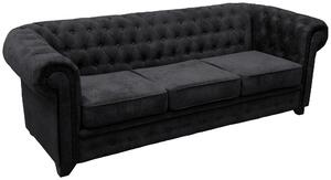 POHOVKA CHESTERFIELD, dřevo, textil, kompozitní dřevo, černá Livetastic - Pohovky, Online Only
