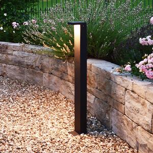 Deko-Light LED osvětlení cesty Lerna 1000 tmavě šedé výška 100 cm 7,4 W, Černá, Hliník, Moderní