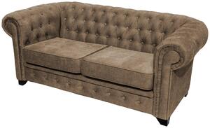 POHOVKA CHESTERFIELD, dřevo, textil, kompozitní dřevo, světle hnědá Livetastic - Pohovky, Online Only