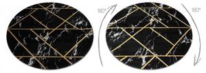 Dywany Luszczow Kusový koberec kulatý EMERALD EXCLUSIVE 2000 mramor, geometrický černý / zlato Rozměr koberce: 120 cm KRUH