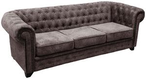 POHOVKA CHESTERFIELD, dřevo, textil, kompozitní dřevo, hnědá Livetastic - Pohovky, Online Only
