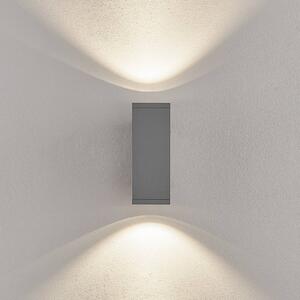 Deko-Light LED venkovní nástěnné svítidlo ShoreLine Pro Square up/down, světle šedá, stmívatelný, Hliník / šedá / zinek, Hliník, Moderní