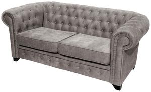 POHOVKA CHESTERFIELD, dřevo, textil, kompozitní dřevo, šedá Livetastic - Pohovky, Online Only
