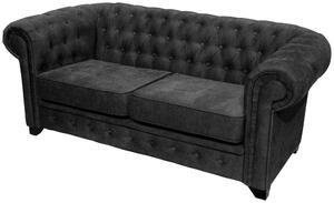 POHOVKA CHESTERFIELD, dřevo, textil, kompozitní dřevo, antracitová Livetastic - Pohovky, Online Only