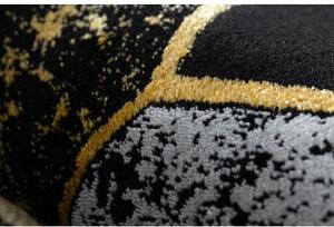 Dywany Luszczow Kusový koberec GLOSS 400B 86, 3D geometrický černý / zlato Rozměr koberce: 80 x 200 cm