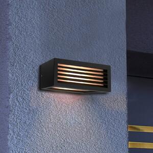 Deko-Light Venkovní nástěnné svítidlo Rilongo stmívatelné, nahoru/dolů, hliník, tmavě šedé, stmívatelný, Černá, Hliník, Moderní, Nástěnné svítidlo / světlem dolů
