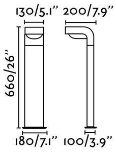 Klamp sloupková lampa, tmavě šedá, h.660mm - FARO