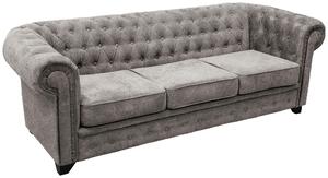 POHOVKA CHESTERFIELD, dřevo, textil, kompozitní dřevo, šedá Livetastic - Pohovky, Online Only