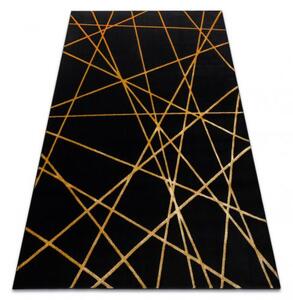 Dywany Luszczow Kusový koberec GLOSS 406C 86, geometrický černý / zlato Rozměr koberce: 200 x 290 cm