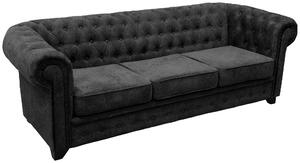 POHOVKA CHESTERFIELD, dřevo, textil, kompozitní dřevo, antracitová Livetastic - Pohovky, Online Only