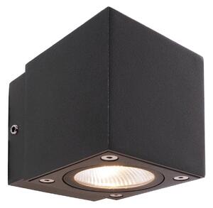 Deko-Light LED venkovní nástěnné svítidlo Cubodo Single Mini, hliník, tmavě šedé, Černá, Hliník, Moderní