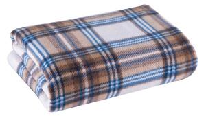 Fleecová deka KOSTKA hnědá 150 x 200 cm