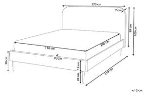 Manželská postel 160 cm Faris (šedá) (s roštem). 1078927
