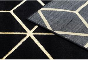 Dywany Luszczow Kusový koberec 3D GLOSS 409C 86 Krychle černý / zlato Rozměr koberce: 80 x 150 cm