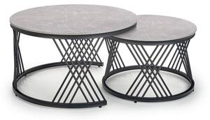 SADA 2x Konferenční stolek ELEGRA 60/40 cm šedá