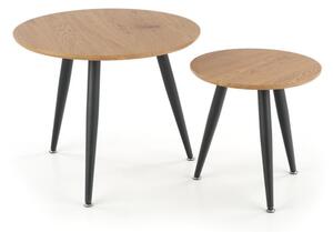 SADA 2x Konferenční stolek ZENYA 60/40 cm dub/černá