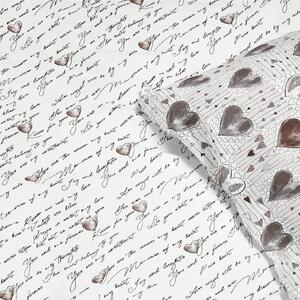 Goldea bavlněné ložní povlečení - srdce a zamilované texty 140 x 220 a 70 x 90 cm