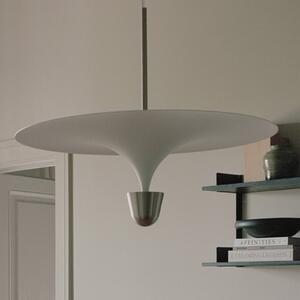 New Works LED závěsné světlo Kantarell, Ø 60 cm, nikl, stmívatelný, Hliník / šedá / zinek, Obývací pokoj / jídelna, kov, Design