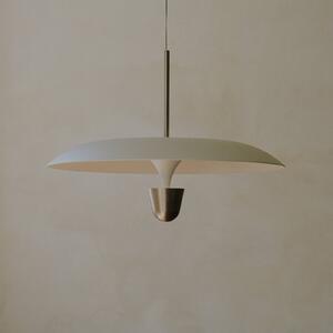New Works LED závěsné světlo Kantarell, Ø 55 cm, nikl, stmívatelný, Hliník / šedá / zinek, Obývací pokoj / jídelna, kov, Design