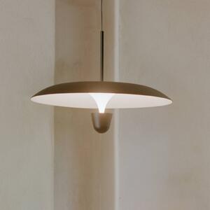 New Works LED závěsné světlo Kantarell, Ø 55 cm, černé, stmívatelný, Černá, Obývací pokoj / jídelna, kov, Design
